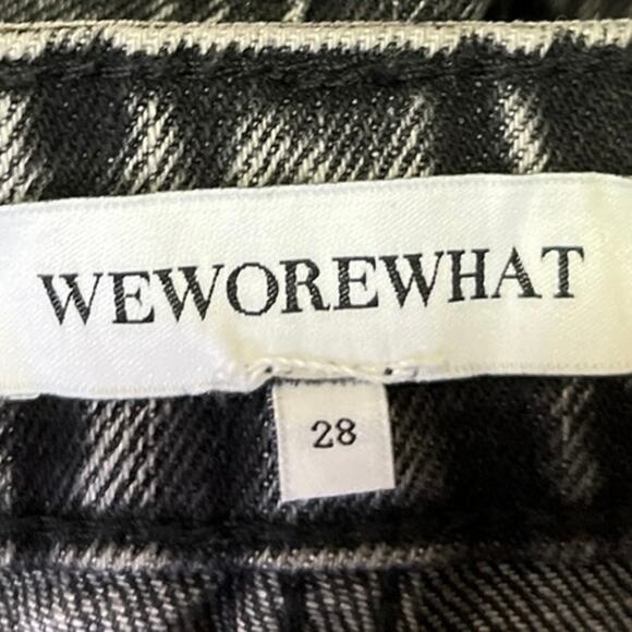 WeWoreWhat Women's Black High Waisted Straight Wide Leg Denim Jeans Pants Sz 28 - Picture 4 of 5